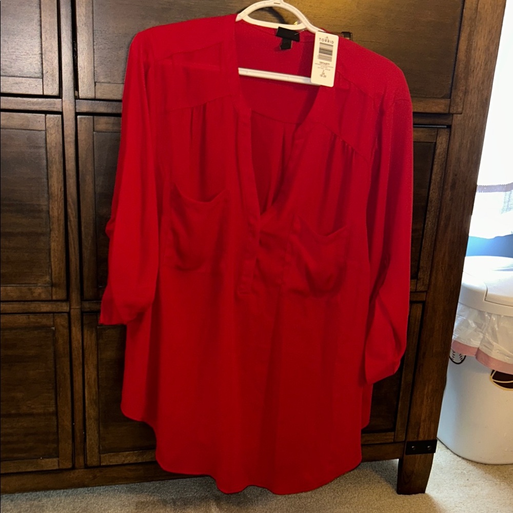 Torrid Vibrant Red Blouse
